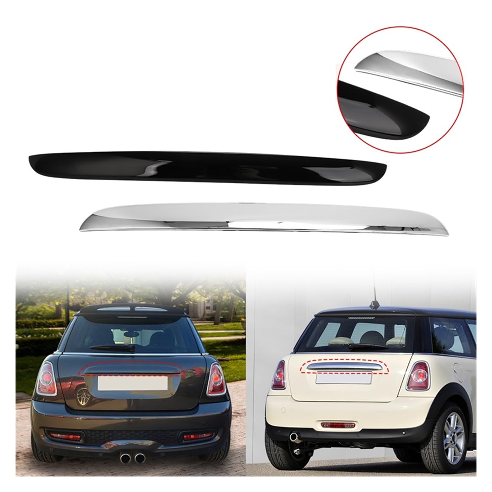 Amazon.co.jp: クローム ブラック シルバー リアトランク テールゲート